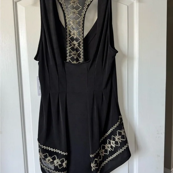 NWT | Free People | All Eyes on Me | Black & Gold Embellished Tank Top - Picture 6 of 6